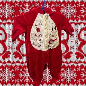 Miniwear Classics Christmas Sleeper Size 0-3M Baby Regular Long Sleeve Red